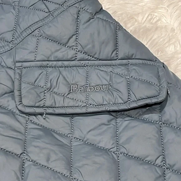 Barbour Hoxa Quilted Coat Women's 6 Sage/Ancient Solid Funnel Neck Full-zip L/S